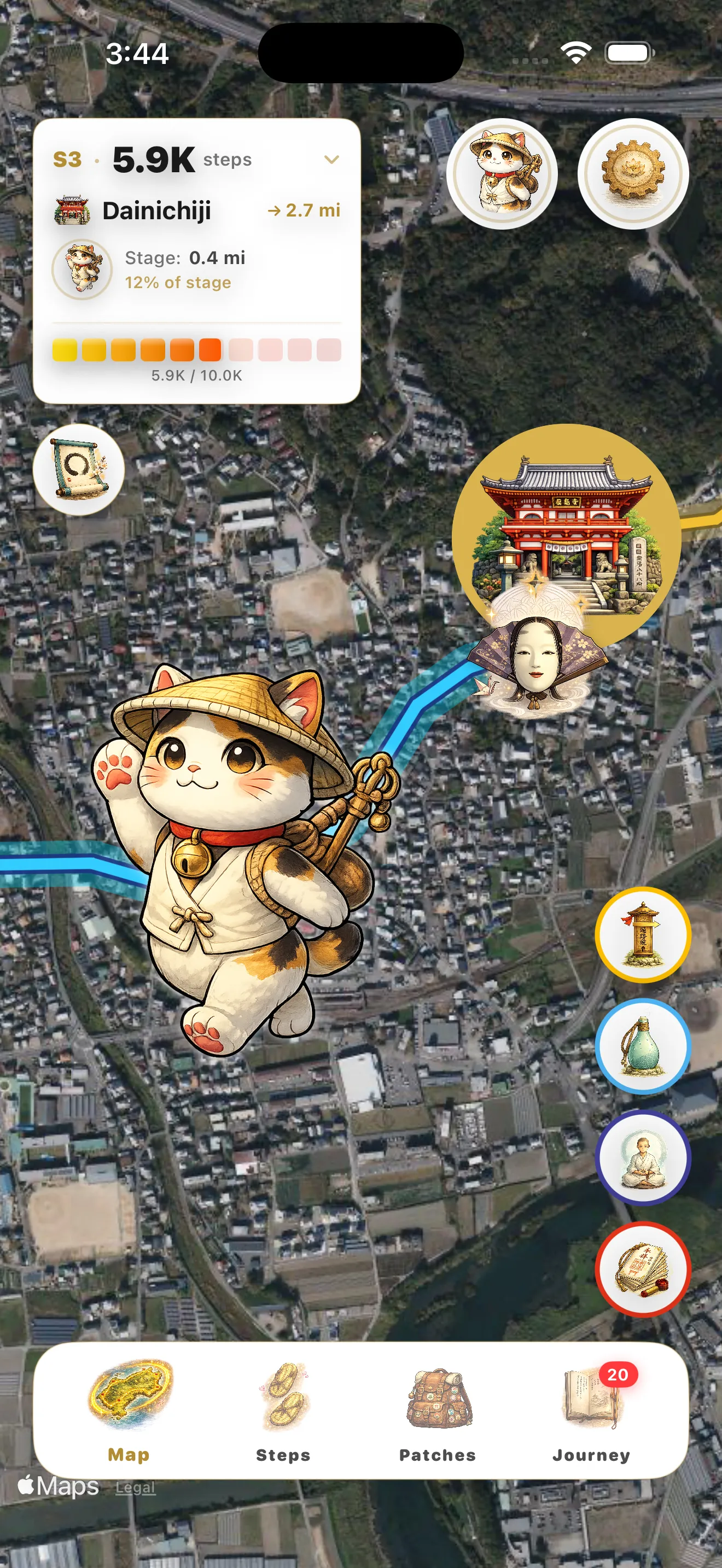 Interactive pilgrimage map